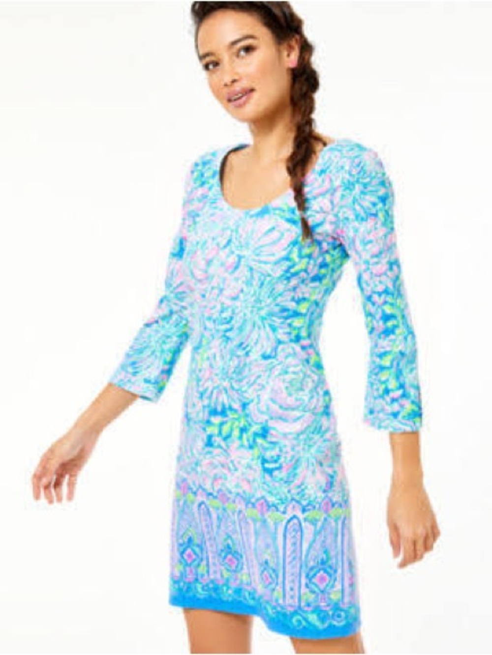 Lilly Pulitzer Sherrill 100% Cotton Dress - Multi In Full Bloom - Large